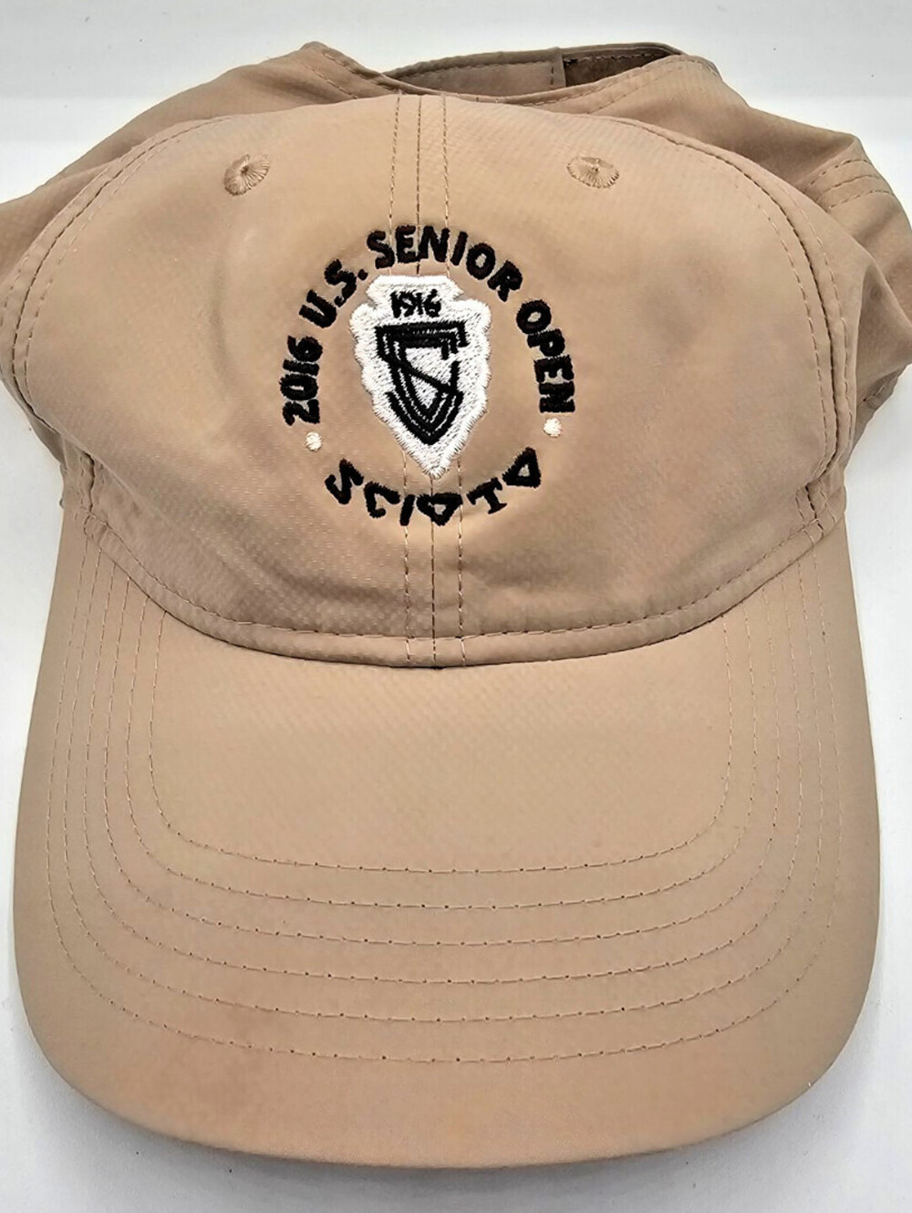 2016 US Senior Open Golf Mens Strapback Baseball Hat Beige Athletic